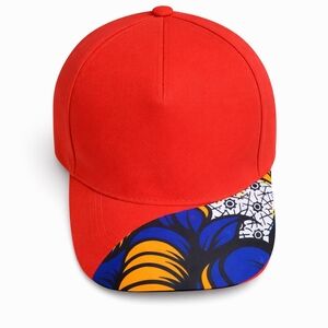Bold Red and Multicolor Men's Cap